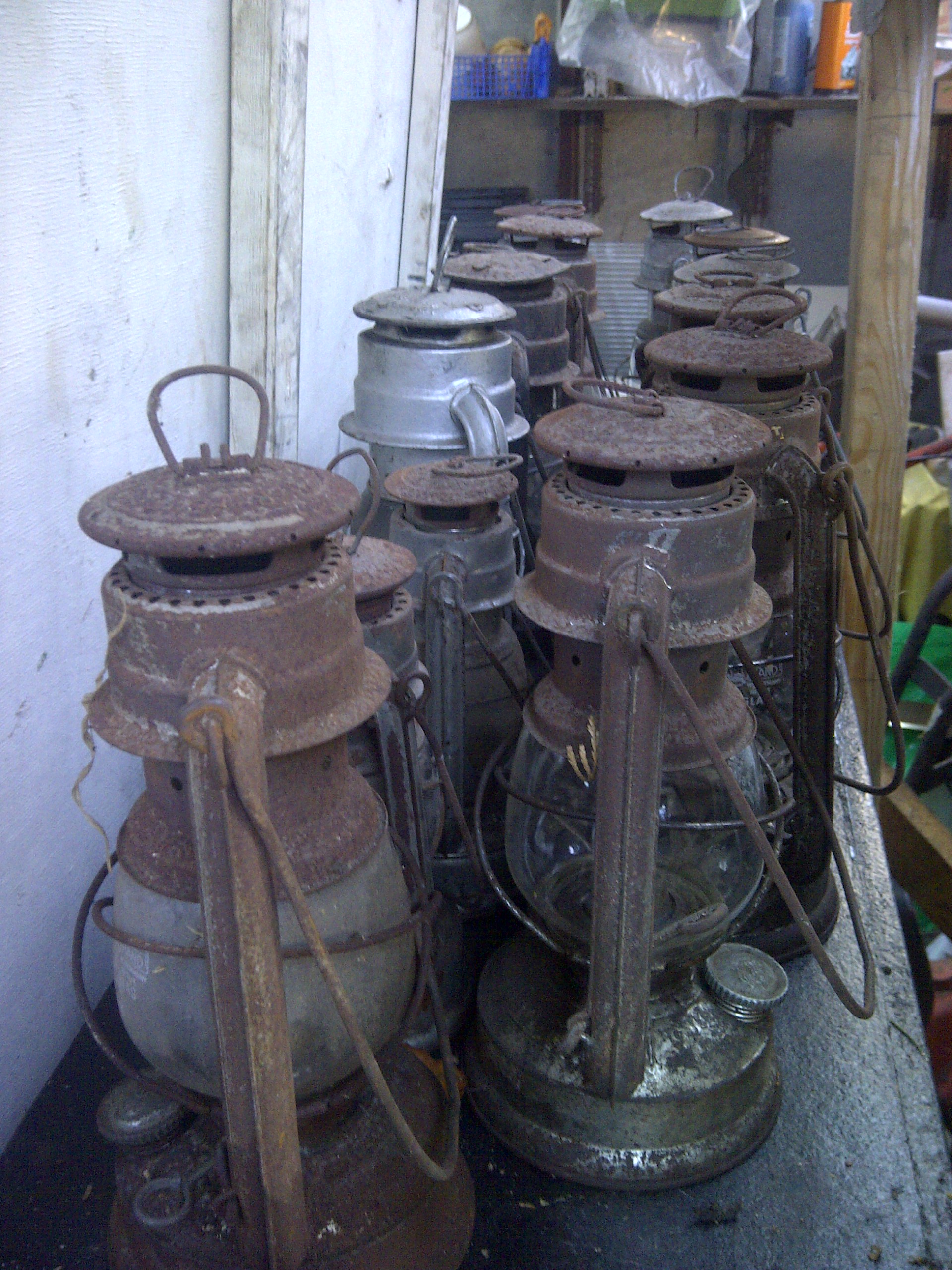 Old hurricane lamps.